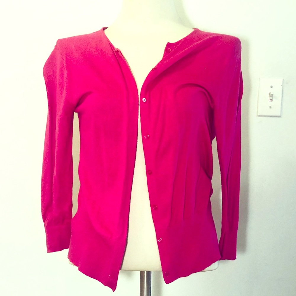 LOFT bright pink cardigan Size S small
